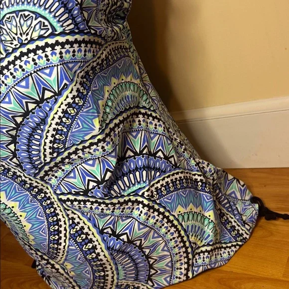 Free Country XXL Womens Mist Blue Black Mandala Tankini Swim Top EUC 18 - Picture 4 of 6